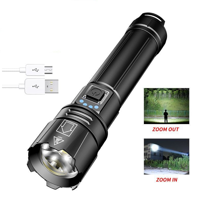 30W Bright Beam Adjustable Zoom Flashlight