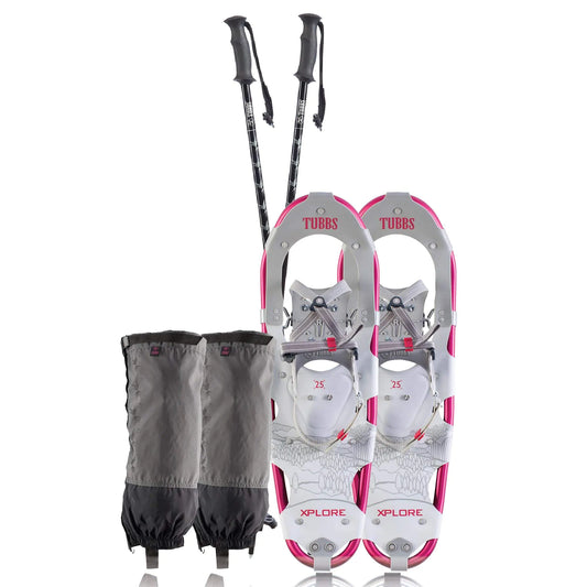 Tubbs Womens Xplore Kit Trail Walking Snowshoes Rasberry Red 21